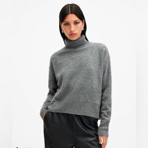 AllSaints Gray Turtleneck Sweater